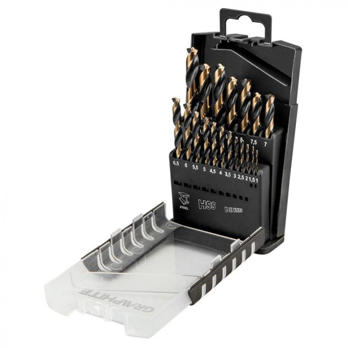 Burghiu metal HSS-CNC, 124&Acirc;&deg;, tip Pro-Tec, 1,0 - 10,0 mm, set 19 buc. 55H089