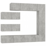 Cumpara ieftin Set dulapuri TV, 7 piese, gri beton, lemn prelucrat