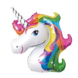 Balon unicorn roz si alb, 108x88 cm