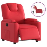 Cumpara ieftin Fotoliu rabatabil electric, rosu, piele ecologica