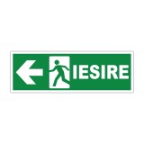 Indicator evacuare &bdquo;IEȘIRE&rdquo; cu săgeată st&acirc;nga