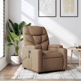 VidaXL Fotoliu de masaj rabatabil, maro, material textil