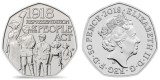 MAREA BRITANIE █ MONEDE COMEMORATIV █ 50 Pence █ 2018 █ PEOPLE ACT 1918 █ UNC, Africa