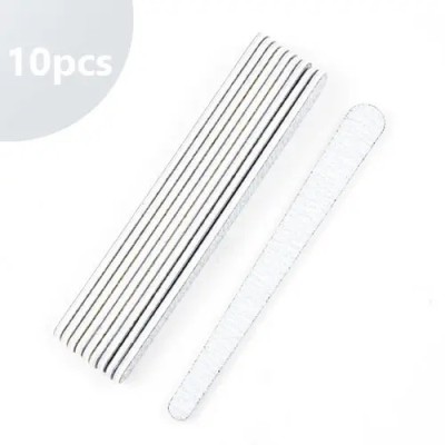 10 bucăți - Inginails Buffer profesional, formă dreaptă - zebră 100/180 foto