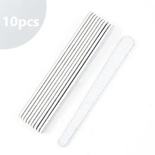 10 bucăți - Inginails Buffer profesional, formă dreaptă - zebră 100/180