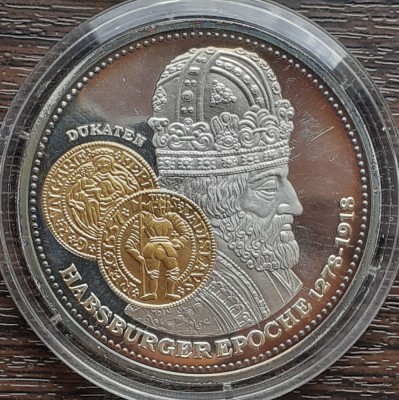 (A280) MEDALIE ARGINT AUSTRIA - 1000 ANI MONEDA IN AUSTRIA - EPOCA HABSBURGICA foto