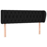 Cumpara ieftin Tablie de pat cu aripioare negru 147x23x78/88 cm textil