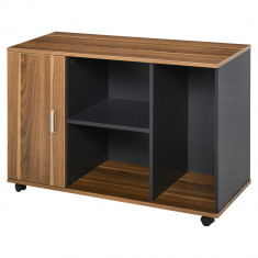 Dulapior de Birou Modern pentru Casa si Cabinet 100x40x66cm Nuc gri HOMCOM | Aosom RO