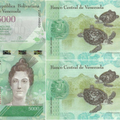 2 × 2016 (18 VIII), 5,000 Bolívares (P-97ar) - Venezuela - stare UNC