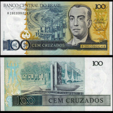 BRAZILIA █ bancnota █ 100 Cruzados █ 1986-1988 █ P-211c █ UNC █ necirculata