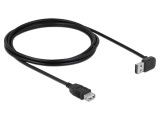 Cablu USB 2.0 DELOCK 83548, USB A dublu 90&deg; aurit, soclu și mufă