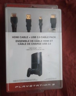 Set Cablu HDMI + USB Playstation 3 foto