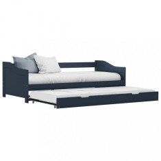 vidaXL Cadru pat canapea, extensibil, gri, 90 x 200 cm, lemn de pin