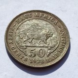55. Moneda Africa de Est 50 cents 1923 (tiraj 396.000buc)