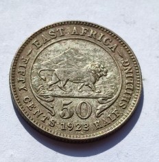 55. Moneda Africa de Est 50 cents 1923 (tiraj 396.000buc)