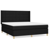Cumpara ieftin Pat box spring cu saltea, negru, 180x200 cm, catifea