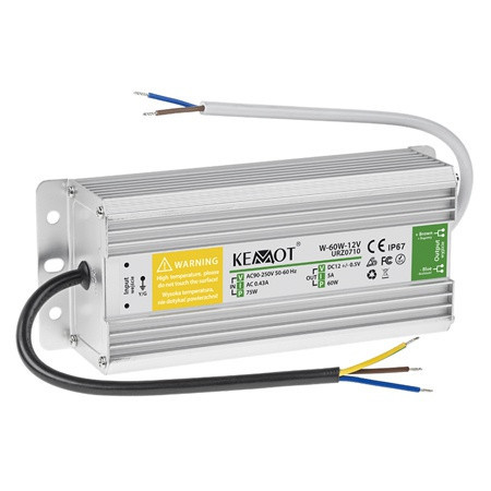 ALIMENTATOR BANDA LED 60W 12V 5A IP67