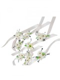 Set 8 bratari pe panglica pentru nunta, cu flori naturale uscate, Eventissimi&reg;