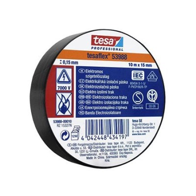 Banda izolatoare Tesaflex, 10 m, 10 bucati, Negru foto