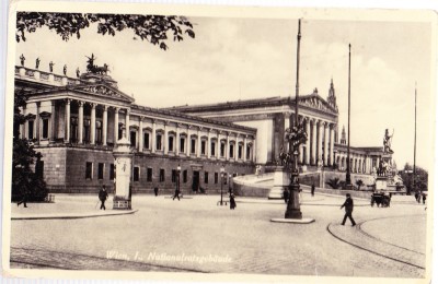 AMS# - ILUSTRATA/VEDERE WIEN, I. NATIONALRATSGEBAUDE, CIRCULATA, fara timbru foto