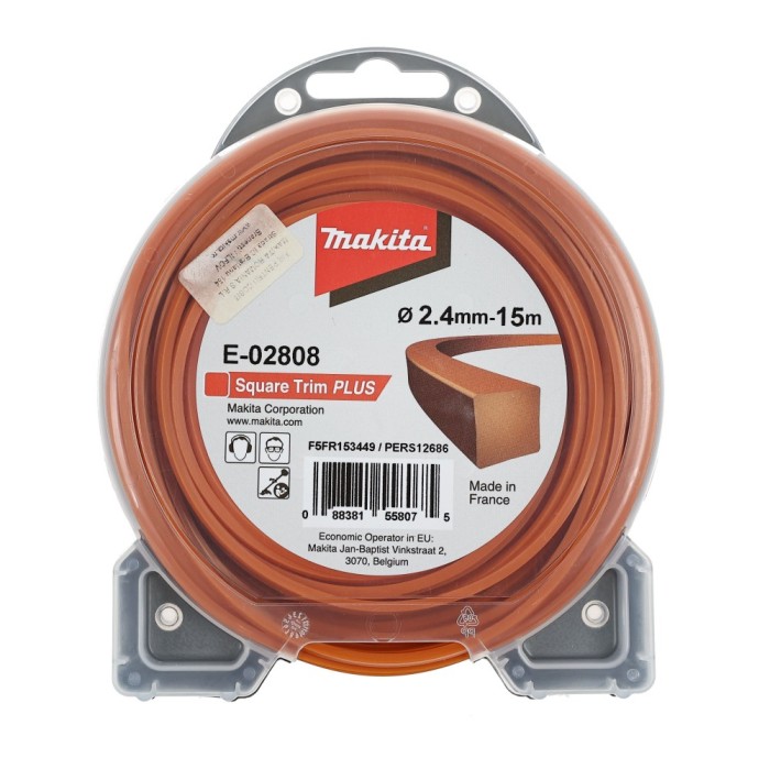 Fir motocoasa Makita E-02807 PERS12686, profil patrat, PVC, 2.4 mm x 15 m