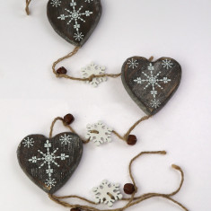 Decoratiune Craciun - Wood Heart-Star Garland, 85cm | Pusteblume
