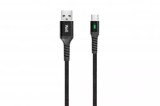 Cablu de date si incarcare USB Type C 1m Well indicator incarcare 3A negru