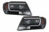 Faruri LED compatibil cu Jeep Grand Cherokee (1999-2004) Tube Light Negru HLJEGC4LT