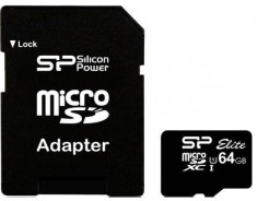 Card Silicon Power SP064GBSTXBU1V10SP Micro SDXC 64GB + Adaptor foto