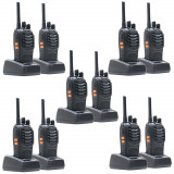 Kit 10 statii radio PMR portabile PNI R40 Pro cu baterii si casti