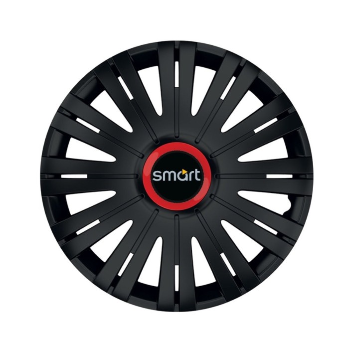 Set 4 capace roti Negre Cu Inel Rosu Active R16 Compatibil Cu Smart