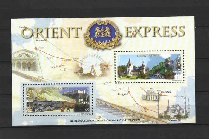 ROMANIA 2010 - ORIENT EXPRES, EMISIUNE COM. AUSTRIA-ROMANIA, BLOC - LP 1878f