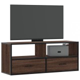 Cumpara ieftin Dulap TV, stejar maro, 100x31x39,5 cm, lemn prelucrat și metal