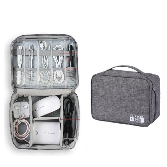 Geanta Organizator Accesorii Electronice Voiaj, Rezistenta la Apa, pentru Calatorie, Depozitare Cabluri, Hard Disk, SSD, Adaptoare, Mouse, Casti, Bate