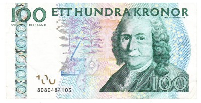Suedia 100 Koroane Kronor 2010 P-65c Seria 8080484103 foto