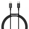 CABLU alimentare si date Baseus Superior, Fast Charging Data Cable pt. smartphone, USB Type-C la Lightning Iphone PD 20W, 1m, negru &quot;CATLYS-A01&quot; (timb