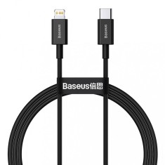 CABLU alimentare si date Baseus Superior, Fast Charging Data Cable pt. smartphone, USB Type-C la Lightning Iphone PD 20W, 1m, negru &quot;CATLYS-A01&quot; (timb