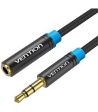Cablu audio stereo prelungitor Jack 3.5 mm mama-tata 3m aurit negru