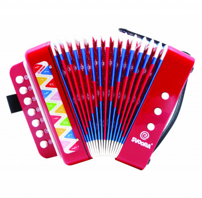 Instrument muzical acordeon rosu, Svoora foto