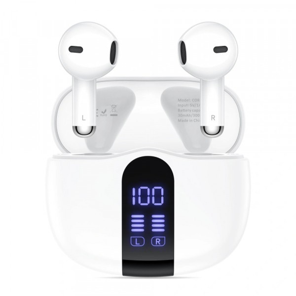 Handsfree Bluetooth Tech-Protect Ultraboost Core G2, TWS, Alb