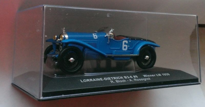 Macheta Lorraine-Dietrich B 3-6 castigator Le Mans 1926 - IXO 1/43