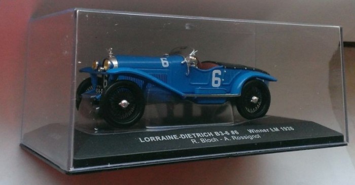 Macheta Lorraine-Dietrich B 3-6 castigator Le Mans 1926 - IXO 1/43