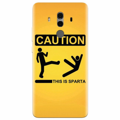 Husa silicon pentru Huawei Mate 10, This Is Sparta Funny Illustration foto