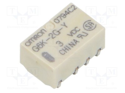 Releu electromagnetic OMRON G6K DPDT 3V DC 1A SMD subminiatural foto