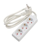 Prelungitor Spacer cu 3 prize Schuko, cablu 1,5 m, 16A, alb