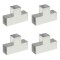 Conectori grinda, forma T, 4 buc, 101x101 mm, metal galvanizat