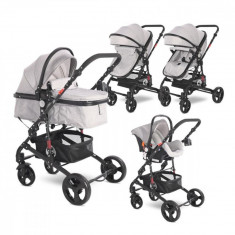 Set carucior, Lorelli, Alba Classic, 3 in 1, cos auto inclus, Grey