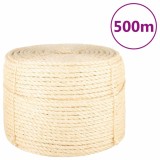 VidaXL Fr&acirc;nghie, 500 m, sisal 100%, 10 mm