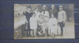 FAMILIE CU OFITERI LA BAILE HERCULANE, ANII 1910 - STAMPILA ATELIER KRAKOVSKY, Alb-Negru, Romania 1900 - 1950, Militar