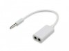 Splitter adaptor audio, jack 3.5 mm la 2 x jack 3.5 mm mama, alb